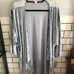 Large elegant Lularoe Shirley, silver velvet, NWT